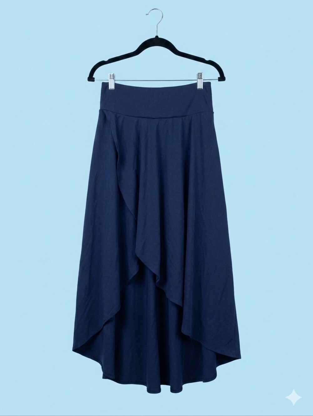 Halara Breezeful High Waisted High-Low Ruffle Maxi Skort Navy Built-In Shorts